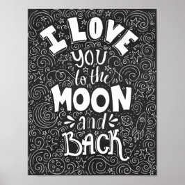Ich Liebe dich zum Mond und zurück zur rustikalen  Poster