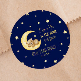 Ich Liebe dich zur Teeddy-Bärendusche Runder Aufkleber