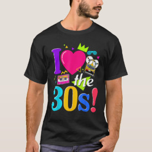 Ich Liebe die 30er Kostüme Me 30er Stil Kassette S T-Shirt
