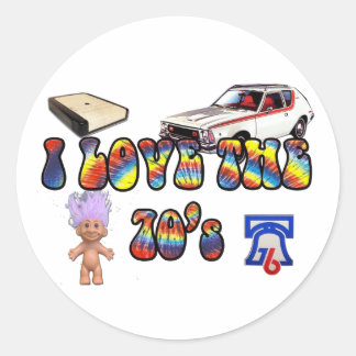 Ich liebe die 70er 1 runder aufkleber