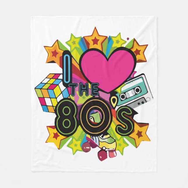 ich liebe die 80er fleecedecke (Vorderseite)