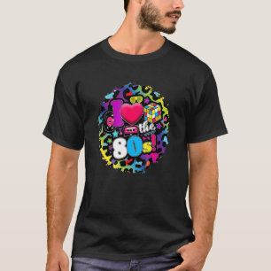 Ich liebe die 80er Herzfarbe Vintage Retro Party T-Shirt