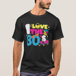 Ich liebe die 80er Herzfarbe Vintage Retro Party T-Shirt