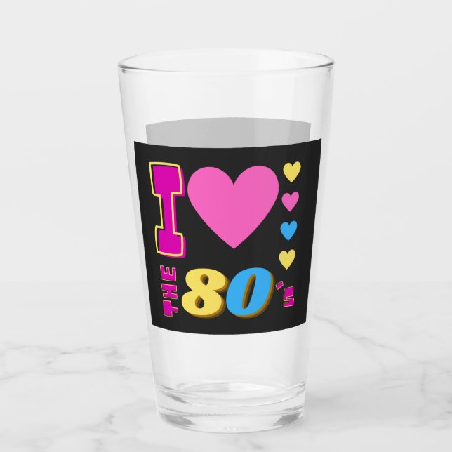 Ich Liebe die 80er Jahre Glas (Vorderseite)