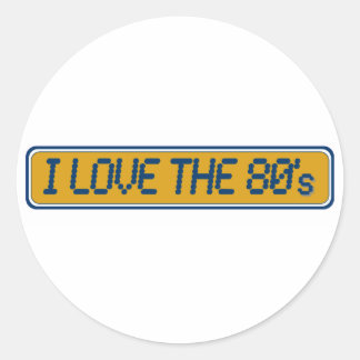 Ich Liebe die 80er Jahre Runder Aufkleber