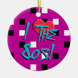 Ich liebe die 80er! keramikornament