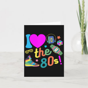 Ich liebe die 80er lustige Retro-Party 80er Kostüm Karte