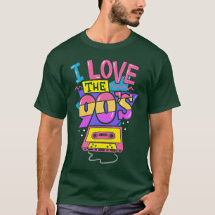 Ich liebe die 90er Neunziger Kassetten Disco Party T-Shirt