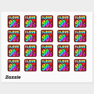 ich liebe die 90er quadratischer aufkleber