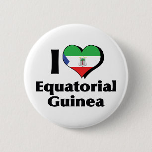 Ich liebe die Flagge Äquatorialguineas Button