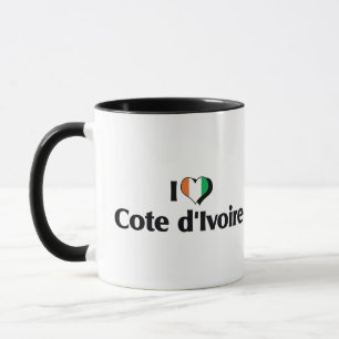 Ich liebe die Flagge der Elfenbeinküste Tasse