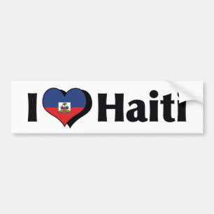 Ich liebe die Flagge Haitis Autoaufkleber