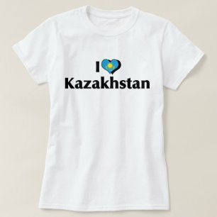 Ich liebe die Flagge Kasachstans T-Shirt