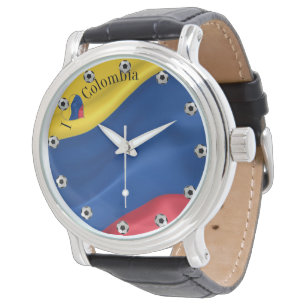 Ich liebe die Flagge Kolumbiens Armbanduhr