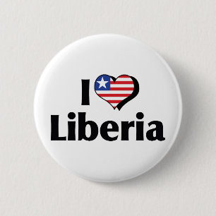 Ich liebe die Flagge Liberias Button