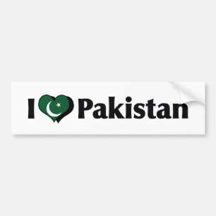 Ich liebe die Flagge Pakistans Autoaufkleber