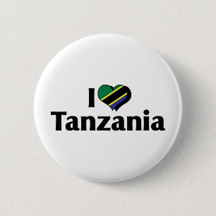 Ich liebe die Flagge Tansanias Button