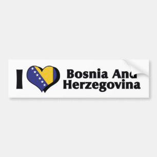 Ich liebe die Flagge von Bosnien und Herzegowina Autoaufkleber