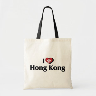 Ich liebe die Flagge von Hongkong Tragetasche