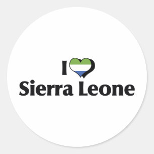 Ich liebe die Flagge von Sierra Leone Runder Aufkleber