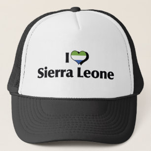 Ich liebe die Flagge von Sierra Leone Truckerkappe
