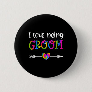 Ich Liebe, die Groom Proud Groom Gefärbte Krawatte Button