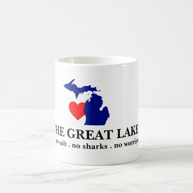Ich liebe die großen Seen Kaffeetasse (Mittel)