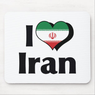 Ich liebe die iranische Flagge Mousepad
