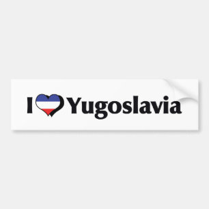 Ich liebe die jugoslawische Flagge Autoaufkleber