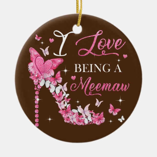 Ich Liebe, die Mutter von den Schmetterlingen der  Keramik Ornament (Vorne)