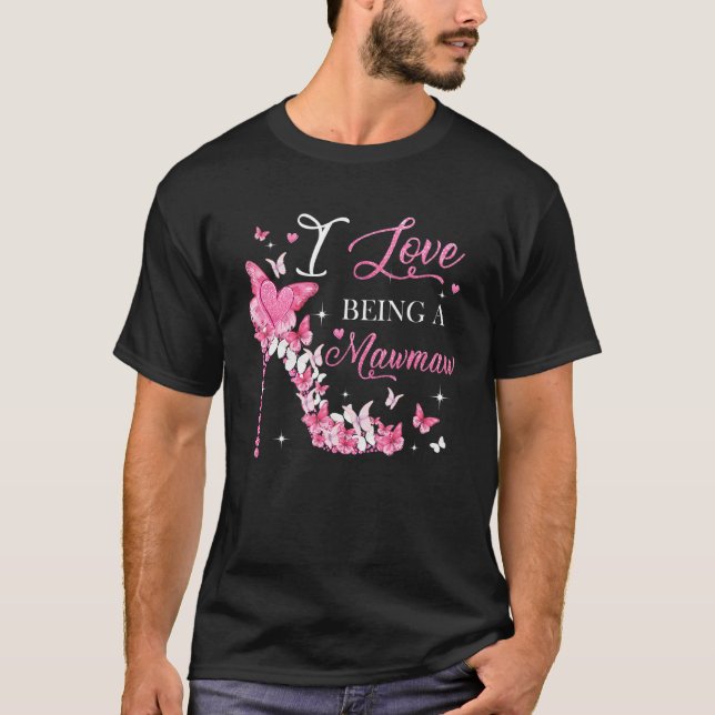 Ich Liebe, die Muttermütter mit hoher Ferse zu mac T-Shirt (Vorderseite)