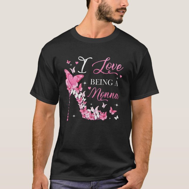 Ich Liebe, die Muttermütter von Nonna High Heel zu T-Shirt (Vorderseite)