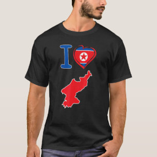 Ich Liebe die nordkoreanische Flagge in Form einer T-Shirt