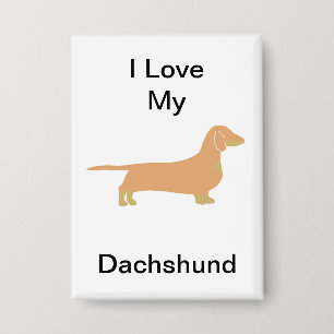 Ich liebe die Silhouette meiner Dachshund-Rehfärbu Button