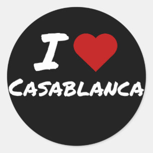 Ich liebe die Stadt Casablanca Marokko Runder Aufkleber