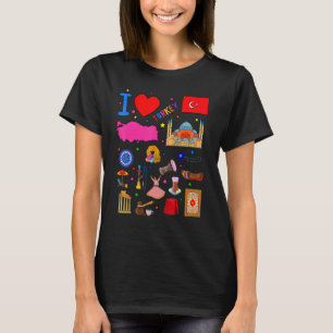 Ich liebe die Türkei Handgezeichnete türkische Se T-Shirt