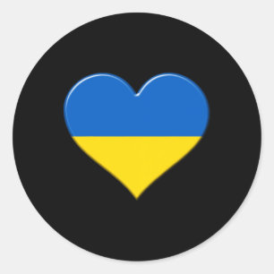 Ich liebe die ukrainische Nationalflagge Stolz Her Runder Aufkleber