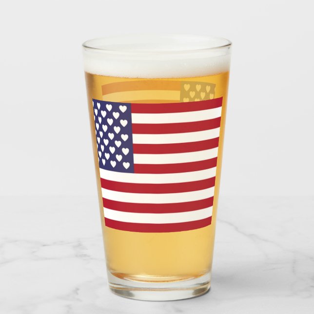 ICH LIEBE DIE USA GLAS (Vorne (Gefüllt))