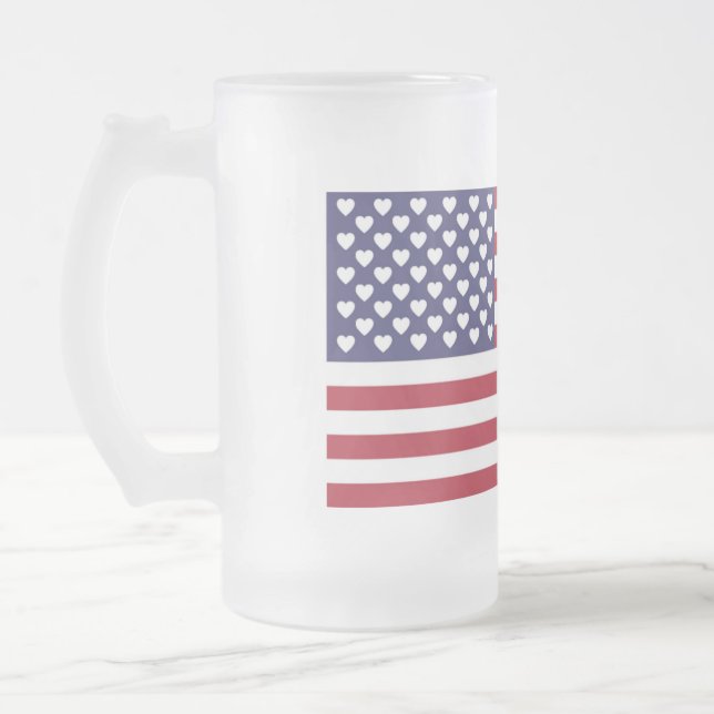 ICH LIEBE DIE USA MATTGLAS BIERGLAS (Links)