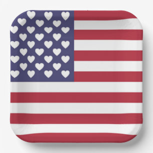 ICH LIEBE DIE USA PAPPTELLER