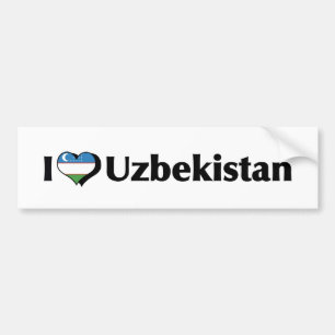 Ich liebe die Usbekistan-Flagge Autoaufkleber