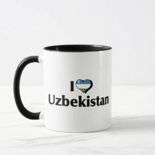 Ich liebe die Usbekistan-Flagge Tasse