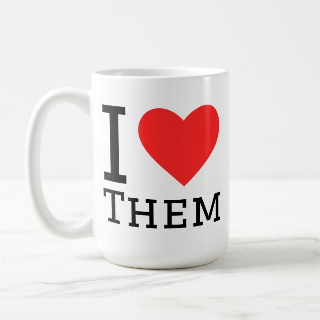 Ich liebe diese quadratischen Aufkleber Kaffeetasse (Links)