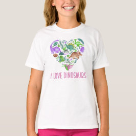 Ich liebe Dinosaurier, Dinosaurier-Herz Valentinst T-Shirt