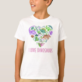 Ich liebe Dinosaurier, Dinosaurier-Herz Valentinst T-Shirt