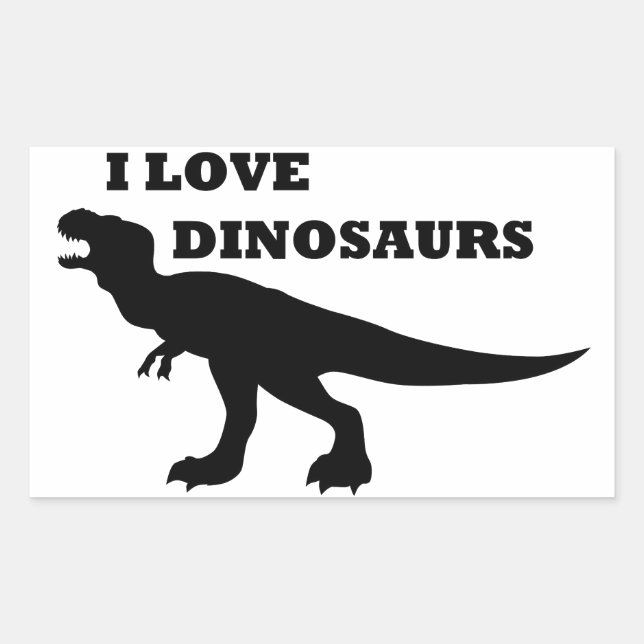 Ich Liebe Dinosaurier! Rechteckiger Aufkleber (Vorderseite)