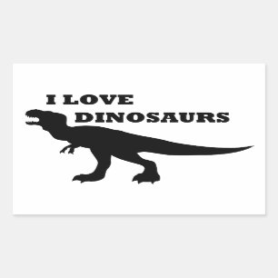 Ich Liebe Dinosaurier! Rechteckiger Aufkleber