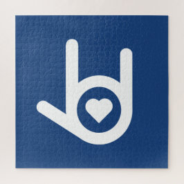 Ich Liebe dir, blau Puzzle