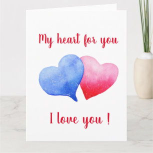 Ich Liebe dir den Valentinstag mit blauem und rote Karte