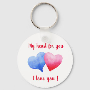 Ich Liebe dir den Valentinstag mit blauem und rote Schlüsselanhänger